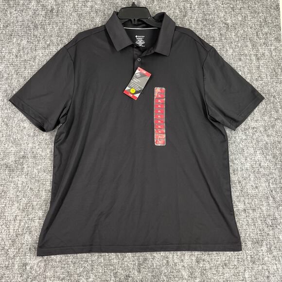 Members Mark Shirt‎ Mens XL Black Performance Tech Polo Wicking 50 UPF Sams Club - Picture 1 of 7
